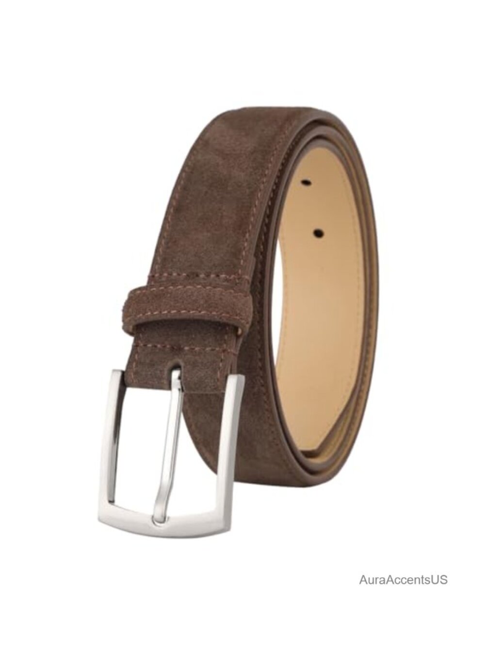 Genuine Suede Belt for Men's Casual Jeans Pants Dress Belt 1 3/8" Wide Golf Belt